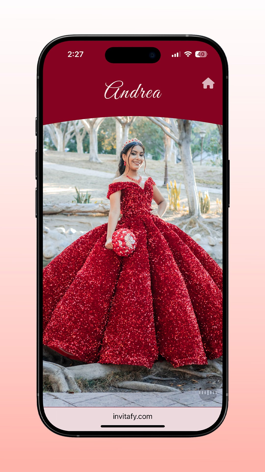 Premium Quinceañera Invitation Arc Deco + RSVP