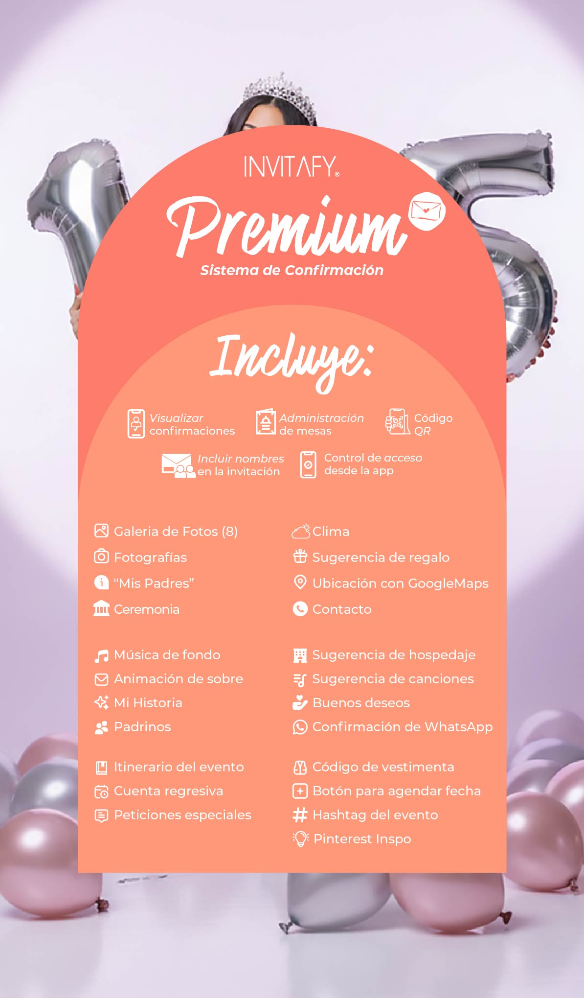 Premium Rustic Love Quinceañera Invitation + RSVP