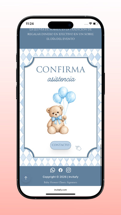 Invitacion de Baby shower Classic