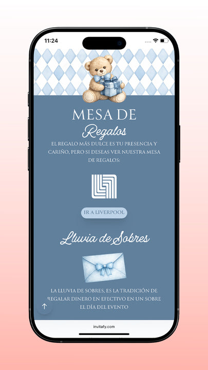 Invitacion de Baby shower Classic
