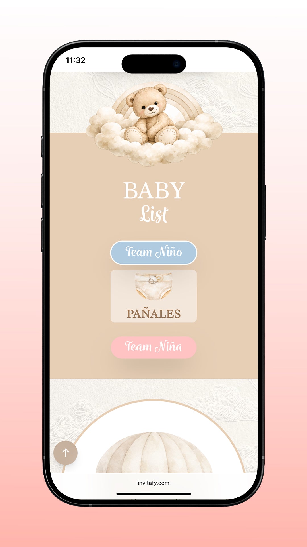 Invitacion de Gender Reveal